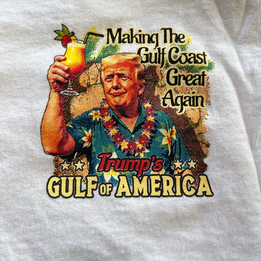 Gildan White Tee with Tropical Graphic